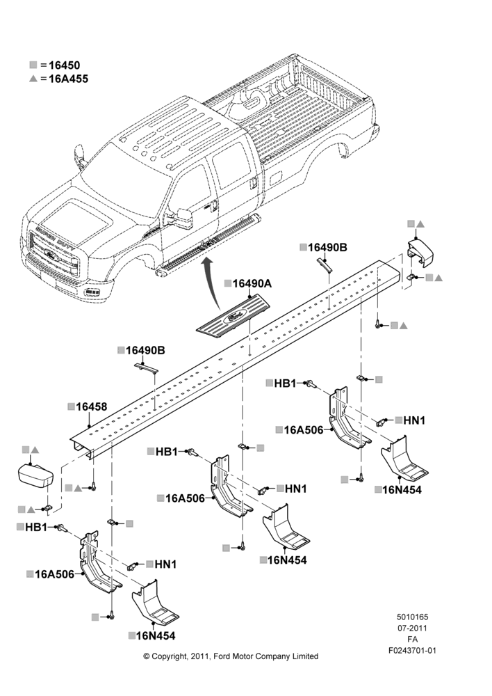 65K - Running Boards/Side Steps, Crew Cab, 5" Angular Chrome Running Board; 22/JUN/2011-05/JUL/2016
