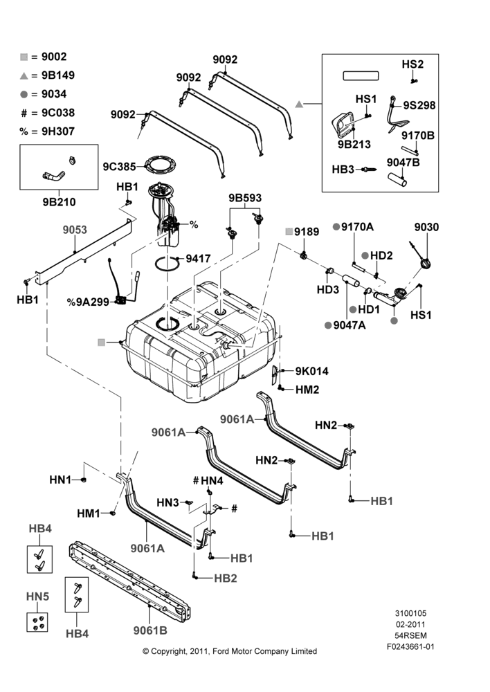 05W - Fuel Tank, 5.4L Modular SOHC V8, Extended Plus Capacity Fuel Tank; 11/FEB/2011