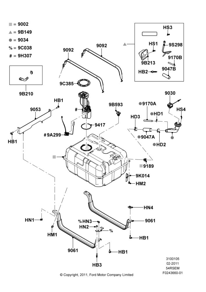 05V - Fuel Tank, 5.4L Modular SOHC V8, With Aft-Of-Axle Fuel Tank; 11/FEB/2011