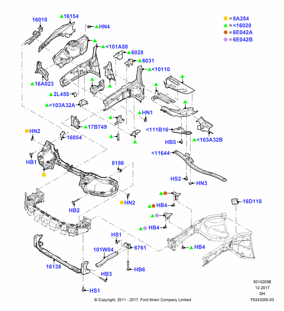 05B - Front Panels, Aprons & Side Members, BEV Version; 19/MAR/2012-04/MAY/2018