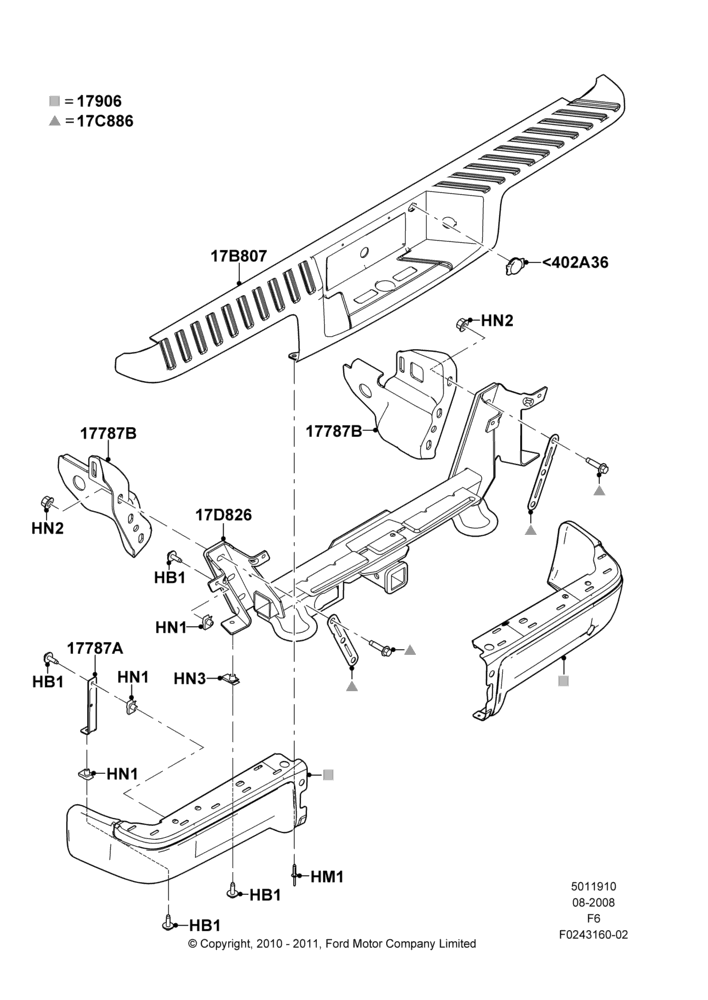 10F - Rear Bumper, (+) SVT; 06/JUL/2009-23/DEC/2014