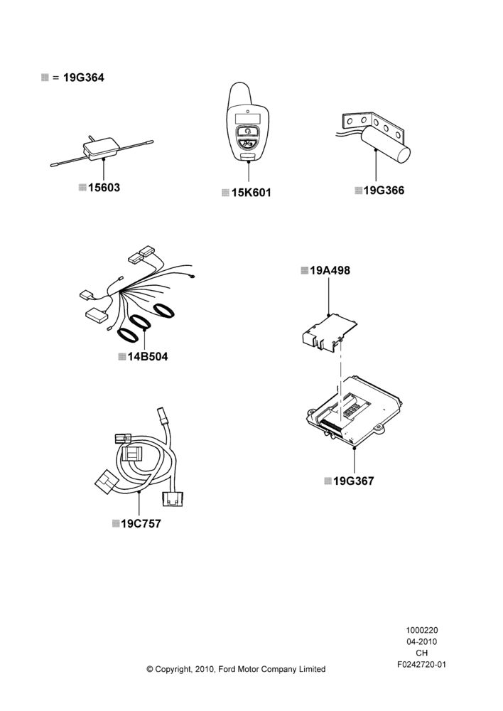 20C - Remote Starting Kit, Keyless Entry - Key Fob/ID Card, Accessory, One Way Remote Start; 26/APR/2010-27/APR/2013