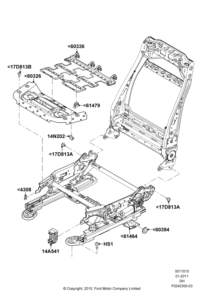 15B - Front Seat Base, With Driver 4 Way Pwr.Seat Adjuster, Driver Seat; 31/JAN/2011-08/DEC/2014