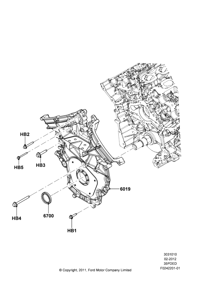 10F - Timing Gear Covers, 3.5L Cyclone V6 Petrol TIVCT; 29/FEB/2012