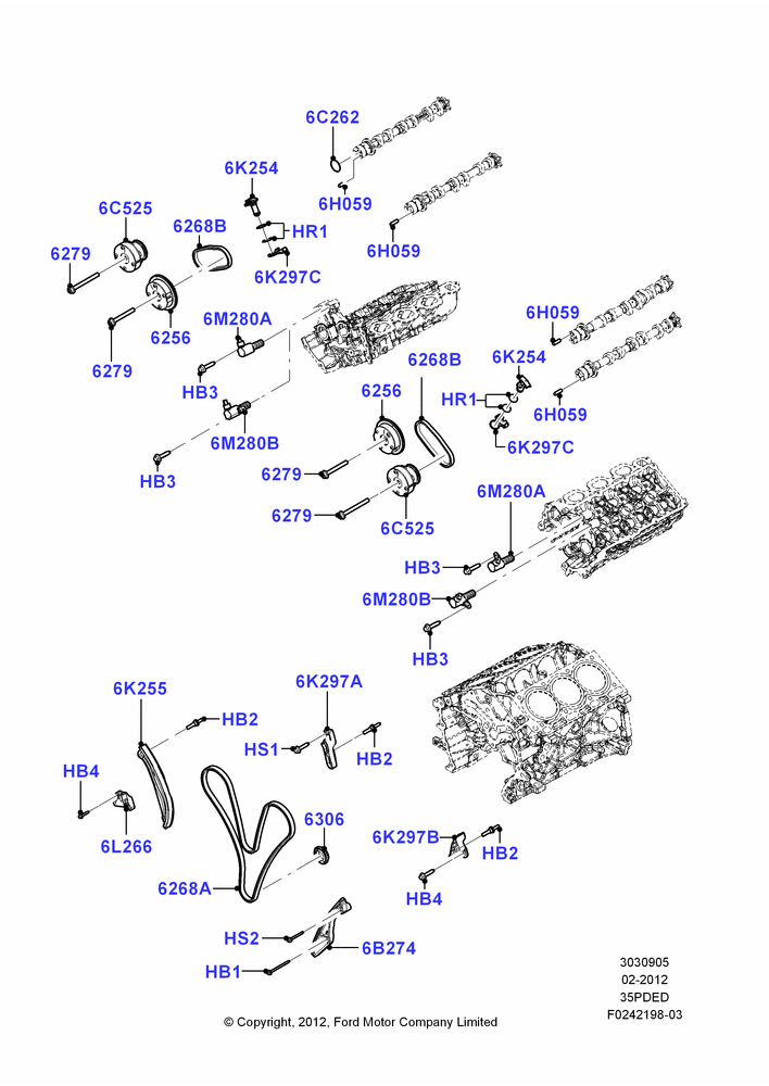 05G - Timing Gear, 3.5L Cyclone V6 Petrol TIVCT; 29/FEB/2012