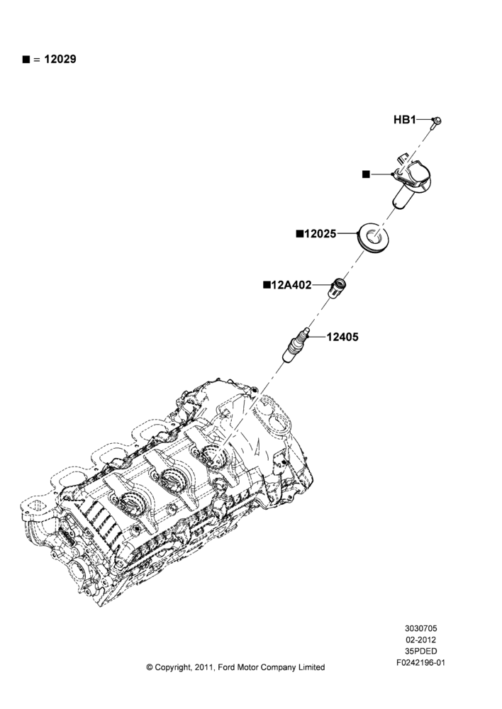 05F - Ignition Coil and Wires/Spark Plugs, 3.5L Cyclone V6 Petrol TIVCT; 29/FEB/2012