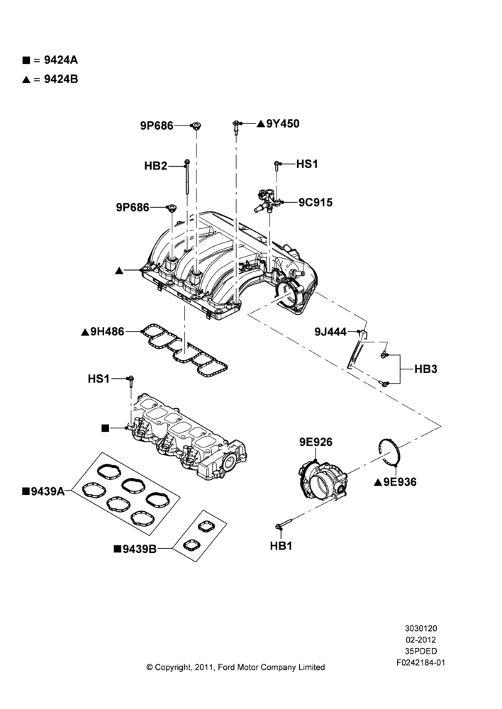 20F - Intake Manifold, 3.5L Cyclone V6 Petrol TIVCT; 29/FEB/2012-07/DEC/2015