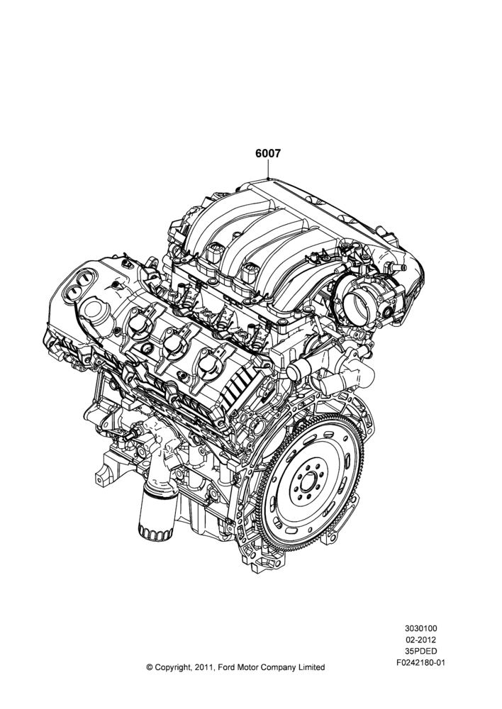 00F - Engine Assy Fully Dressed, 3.5L Cyclone V6 Petrol TIVCT; 29/FEB/2012