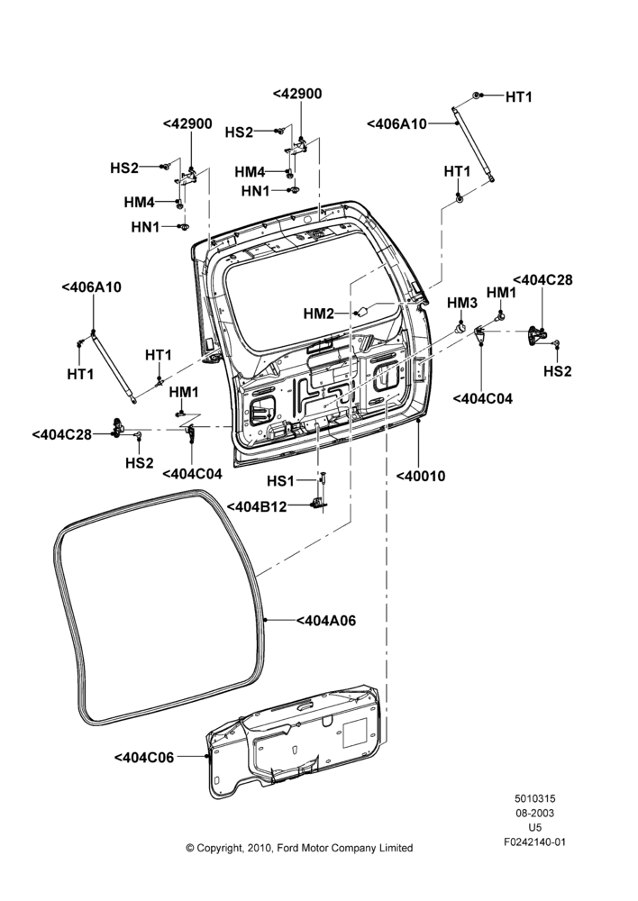 15C - Luggage Compartment Door, (+)"Canada", (+)"Mexico", US MARKETS; 04/AUG/2003-16/DEC/2010