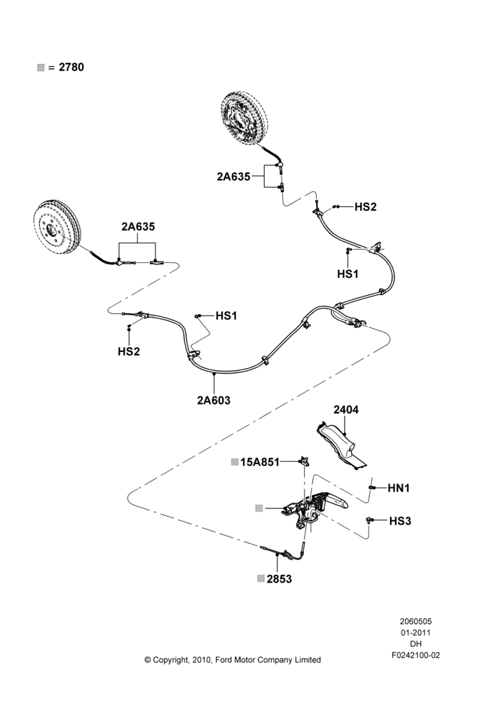 05A - Parking Brake, With Mechanical Parking Brake, With Rear Drum Brakes; 31/JAN/2011-04/MAY/2018