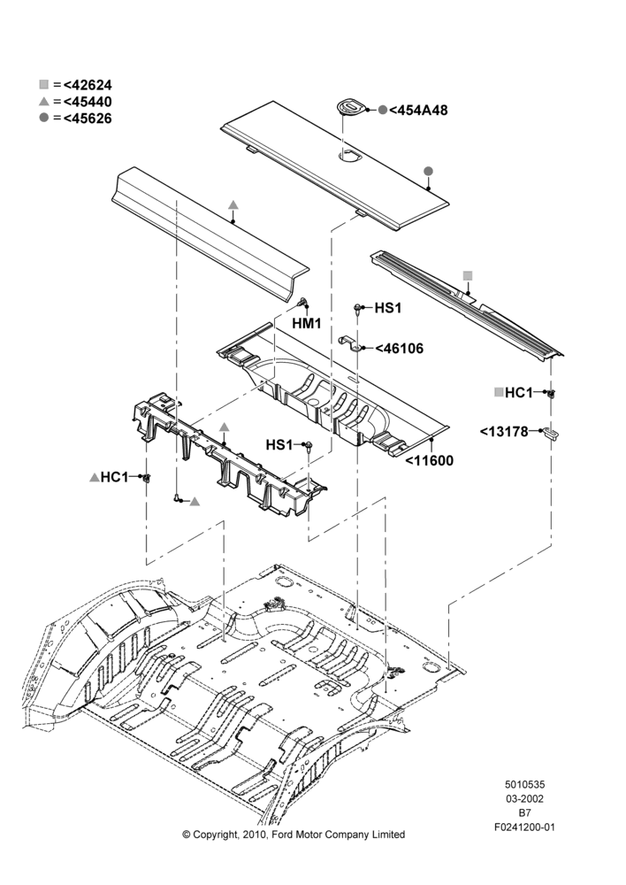 35C - Load Compartment Trim, 119"/3023MM Wheelbase, Less 3rd Row Rear Seat, Vinyl Floor Covering, Production Installed; 18/MAR/2002-02/AUG/2006