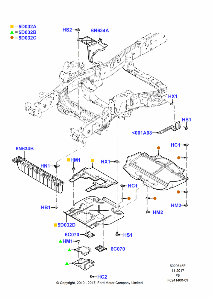 15E - Splash and Heat Shields, 3.5L V6 Gas DOHC TIVCT; 03/JAN/2011-23/DEC/2014