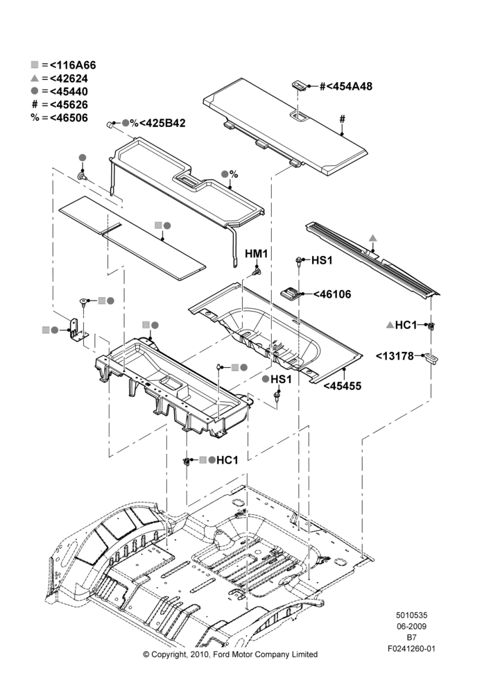 35F - Load Compartment Trim, 131"/3327.4MM  Wheelbase, With 3rd Row Bench Seat, With Cargo Area Management, With Carpet Floor Covering, With Third Row Power Folding Seat, Production Installed; 29/JUN/2009-11/AUG/2014