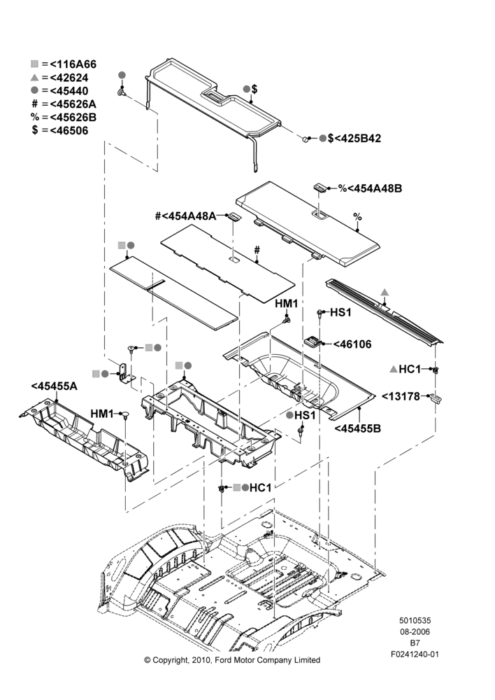 35E - Load Compartment Trim, 131"/3327.4MM  Wheelbase, With 3rd Row Bench Seat, With Cargo Area Management, With Carpet Floor Covering, With Third Row Power Folding Seat, Production Installed; 02/AUG/2006-29/JUN/2009