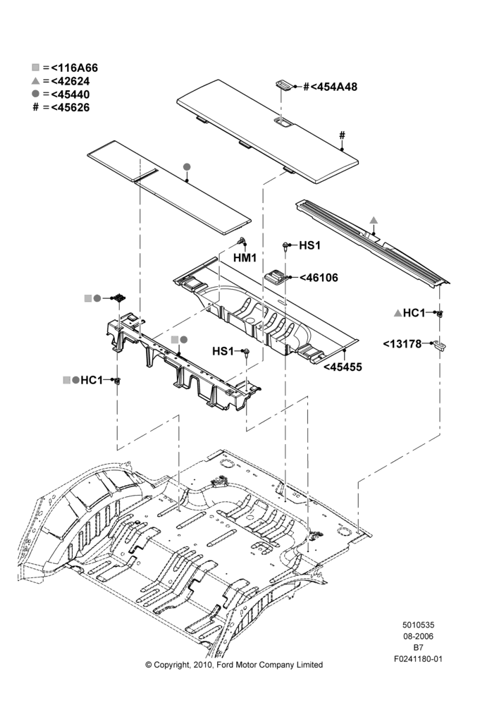35B - Load Compartment Trim, 119"/3023MM Wheelbase, Less Cargo Stowage Rack/Rail, With 3rd Row Bench Seat, With Third Row Power Folding Seat, Production Installed; 02/AUG/2006-11/AUG/2014
