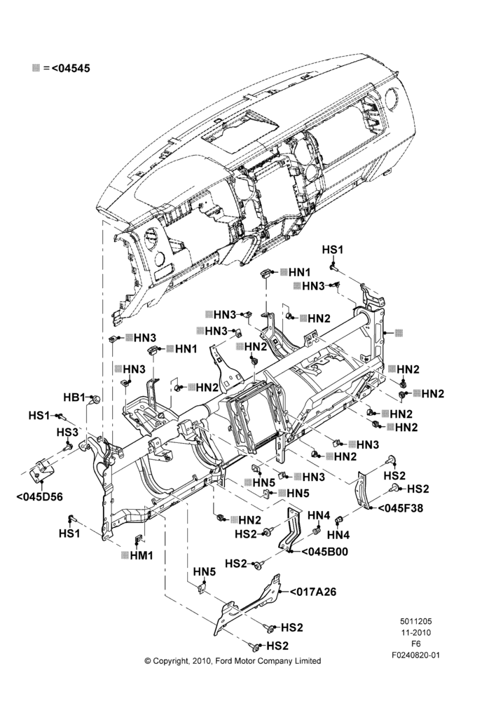 05R - Instrument Panel, Installation; 03/NOV/2010-23/DEC/2014