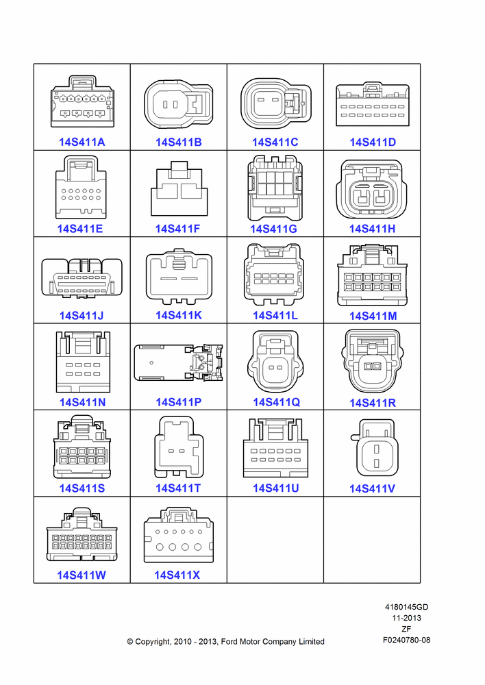 45GD - Pigtail Wiring Kits, Miscellaneous, Page B; 22/MAR/2010-27/JUN/2014