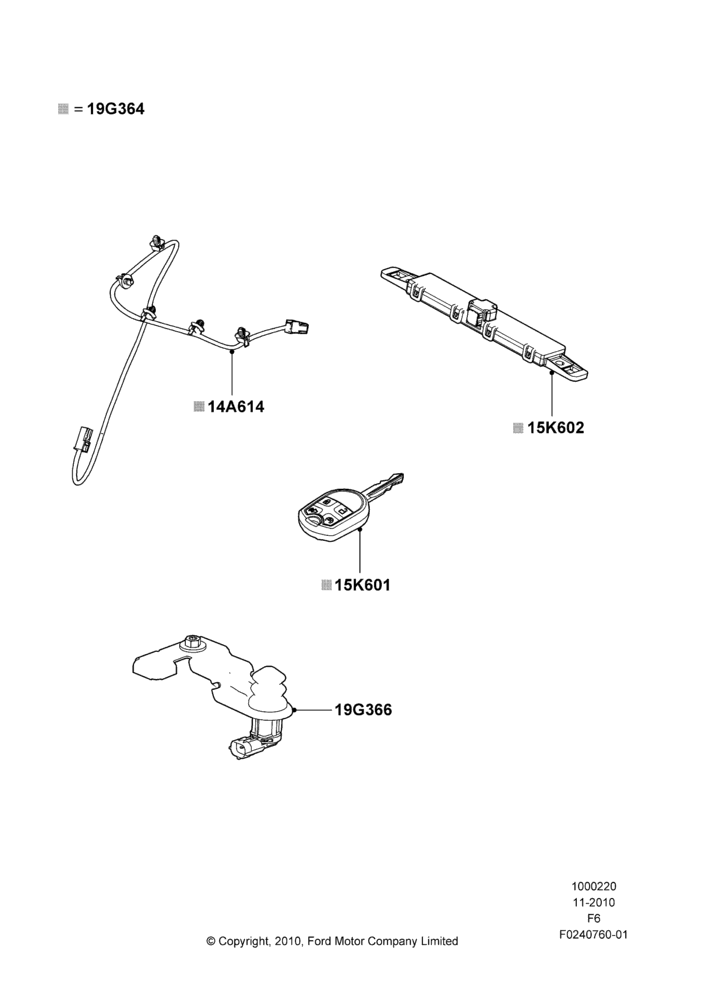 20J - Remote Starting Kit, Automatic Transmission, With Power Door Locking, One Way Remote Start; 03/NOV/2010-23/DEC/2014