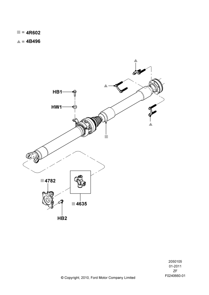 Drive Shaft - Rear Axle Drive, 5.0L V8 32V DOHC EFI Modular