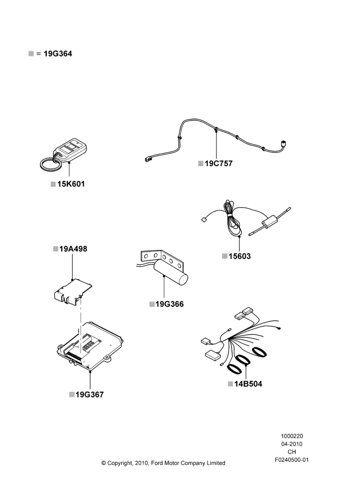 20B - Remote Starting Kit, With Keyless Entry System, Accessory, One Way Remote Start; 26/APR/2010-27/APR/2013