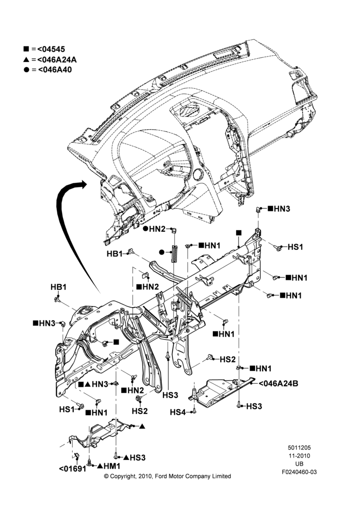 05B - Instrument Panel, Less Police Version, Installation; 01/NOV/2010-03/MAR/2019