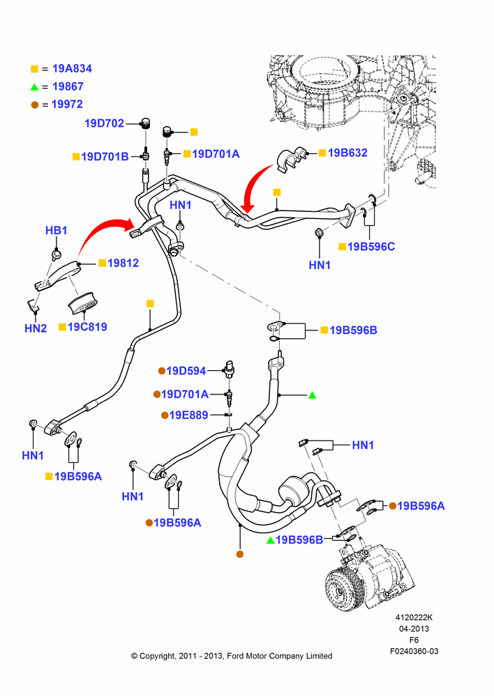 22K - Air Conditioning System, 3.5L V6 Gas DOHC TIVCT; 03/JAN/2011-23/DEC/2014