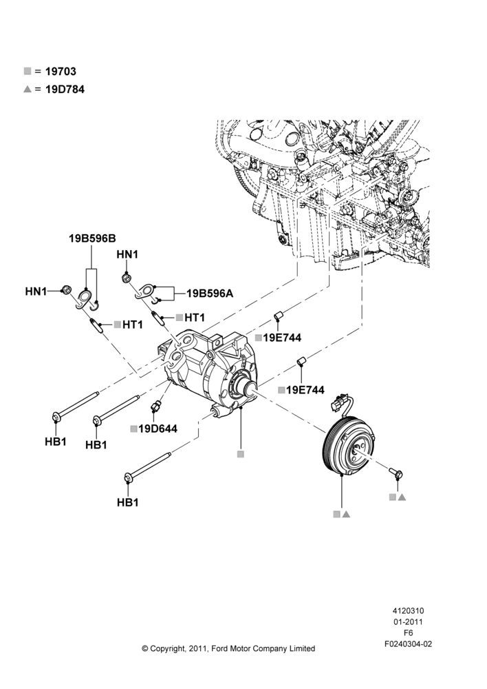 10M - Air Conditioning Condensr/Compressr, 3.5L V6 Gas DOHC TIVCT, Compressor Assy; 03/JAN/2011-23/DEC/2014