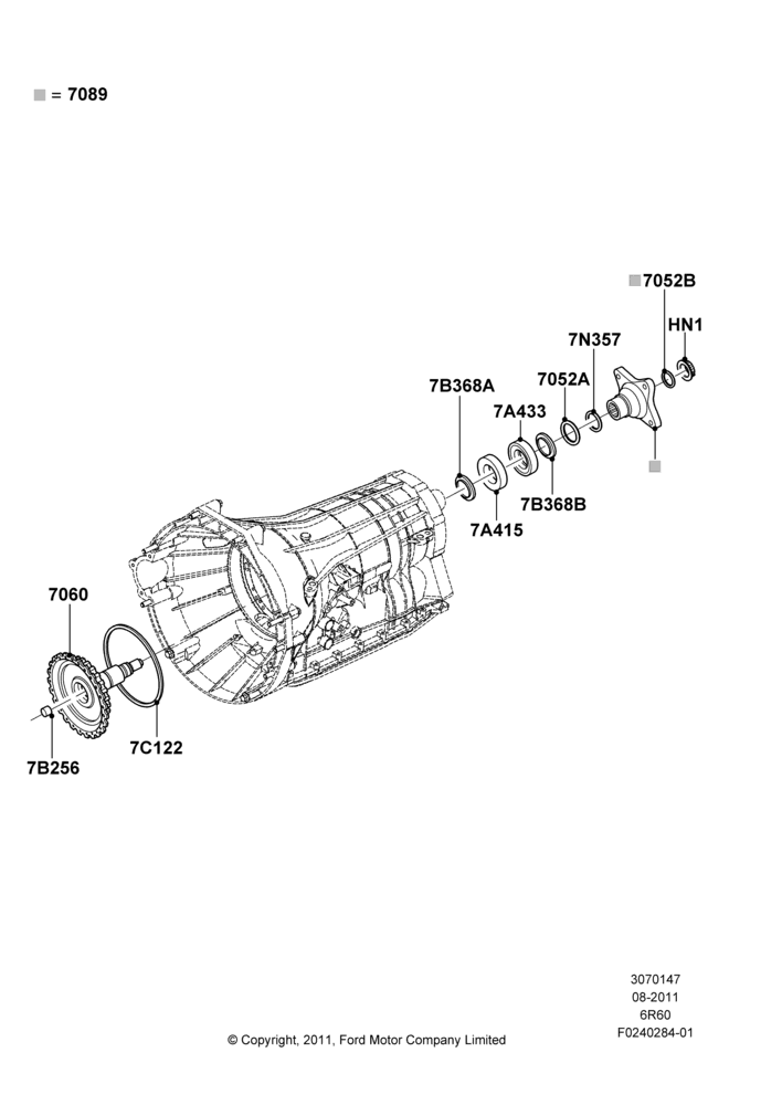47J - Output Shafts, 2WD, 6 Speed Automatic Trans (6R80); 22/AUG/2011-01/FEB/2014
