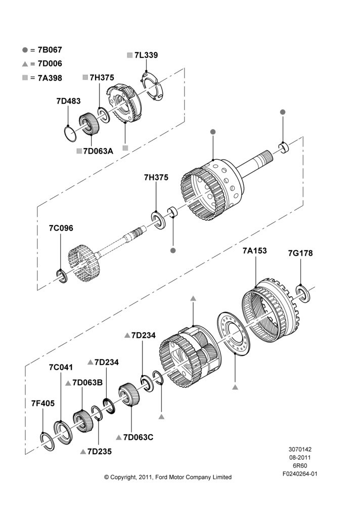42J - Planetary Gear Sets, 6 Speed Automatic Trans (6R80); 22/AUG/2011-23/MAR/2013