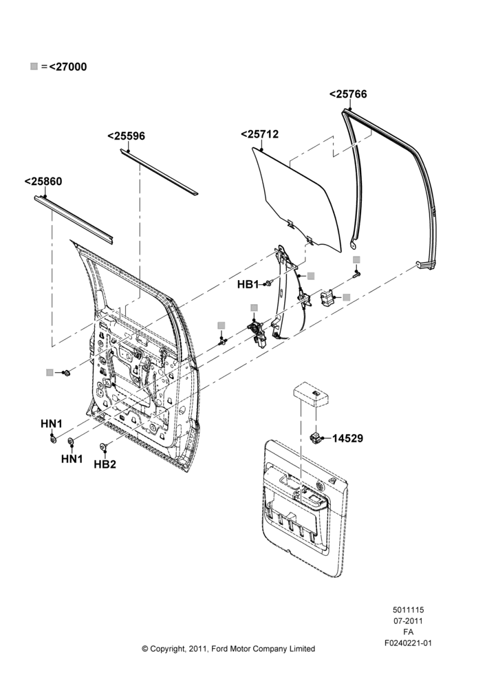 15D - Rear Door Glass and Window Controls, Crew Cab, With Electric Rear Windows; 22/OCT/2012-05/JUL/2016