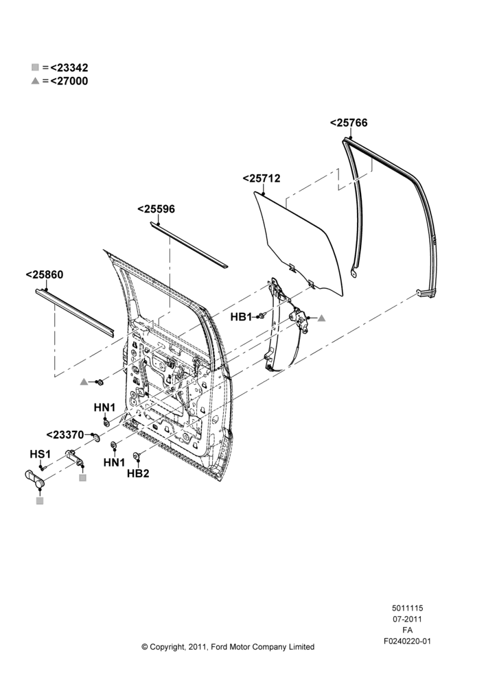 15C - Rear Door Glass and Window Controls, Crew Cab, With Manual Rear Windows; 22/OCT/2012-05/JUL/2016