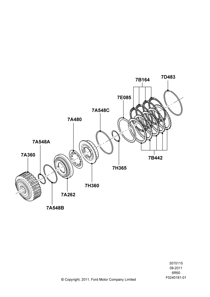 15L - Forward Clutch and Components, 6 Speed Automatic Trans (6R80); 22/AUG/2011-30/JUN/2017