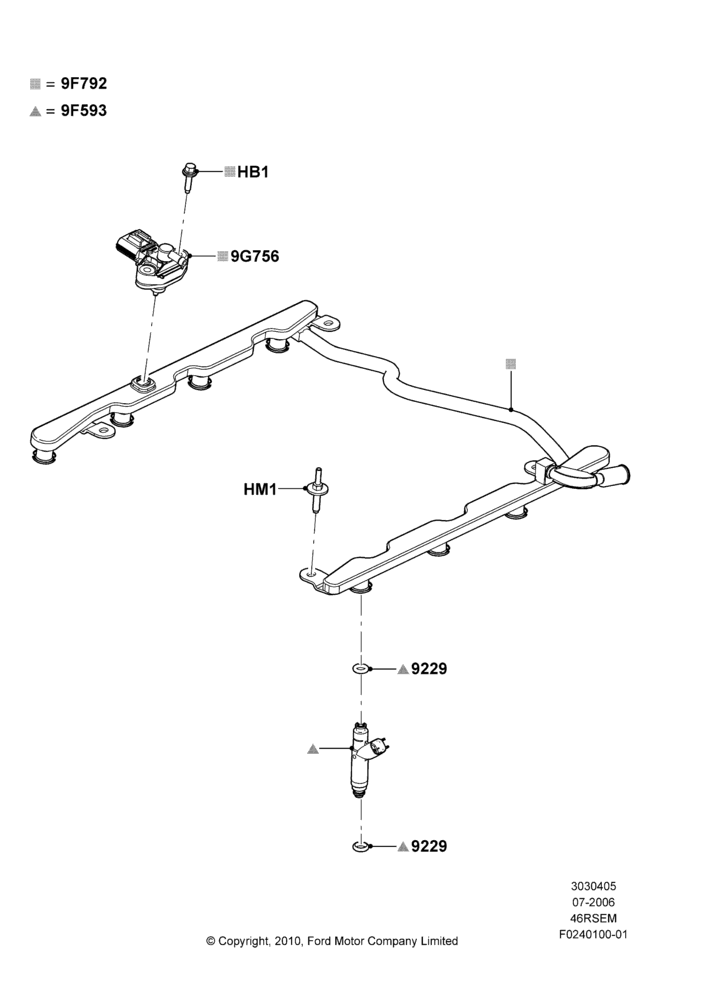 05L - Fuel Injectors and Pipes, Romeo 4.6 SOHC EFI; 17/JUL/2006-18/AUG/2008