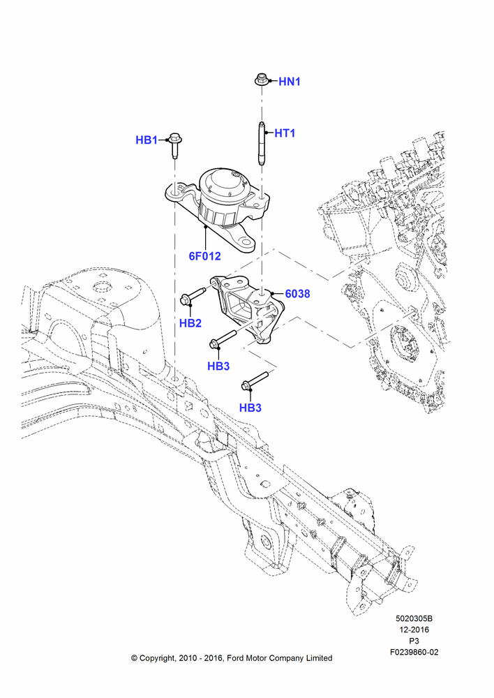 05B - Engine Mounting, 3.5L DOHC T/C V6 Gas; 06/JUL/2009
