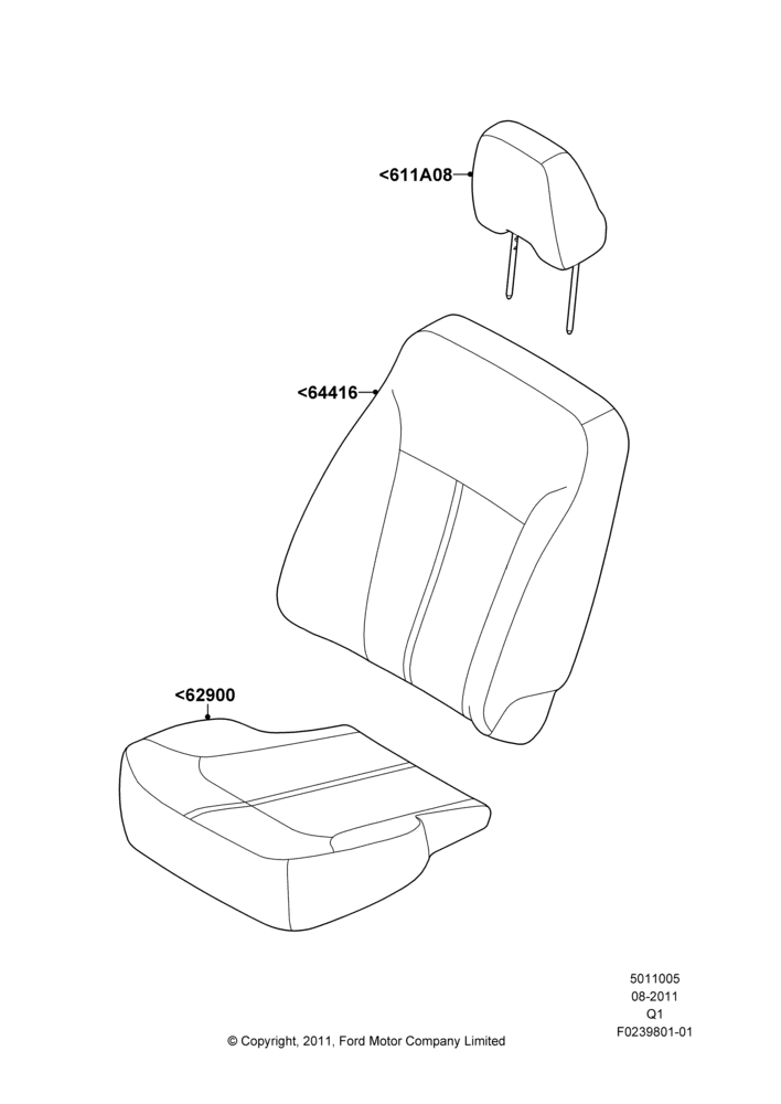 05H - Front Seat Covers, Lincoln/Mercury Series; 08/AUG/2011-24/DEC/2014