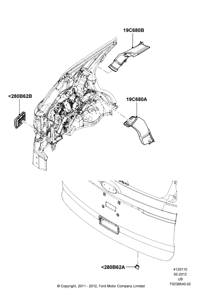10B - AIR VENTS, DUCTS & LOUVRES - REAR, With Aux Overhead Heater And A/C; 06/FEB/2012-03/MAR/2019