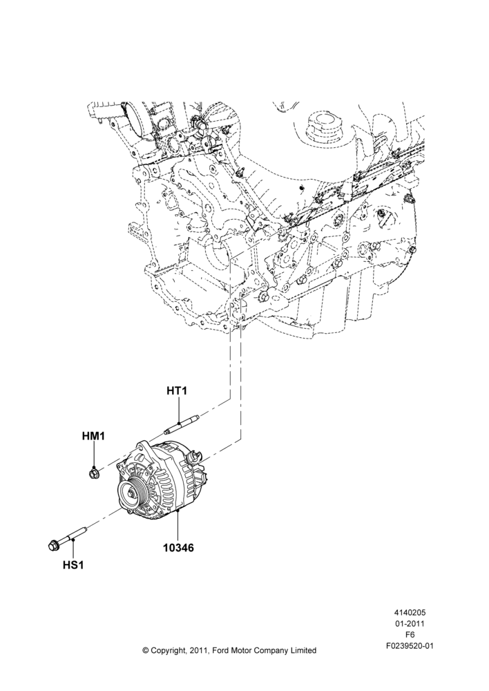 05K - Alternator and Mountings, 3.5L V6 Gas DOHC TIVCT; 03/JAN/2011-23/DEC/2014