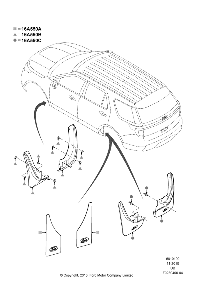 90XA - Mudflaps, Accessory; 04/OCT/2010-04/MAY/2015