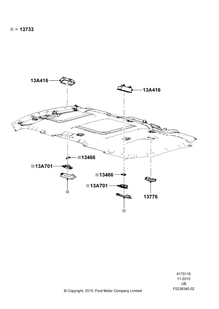 Interior Lamps, With Electric Slide Sunroof