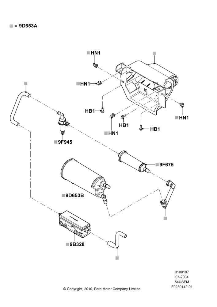 07U - Fuel Vapour System, 5.4L 3V V8, Narrow Frame (Chassis Cab), With Mid-Ship Fuel Tank; 19/JUL/2004-18/DEC/2006