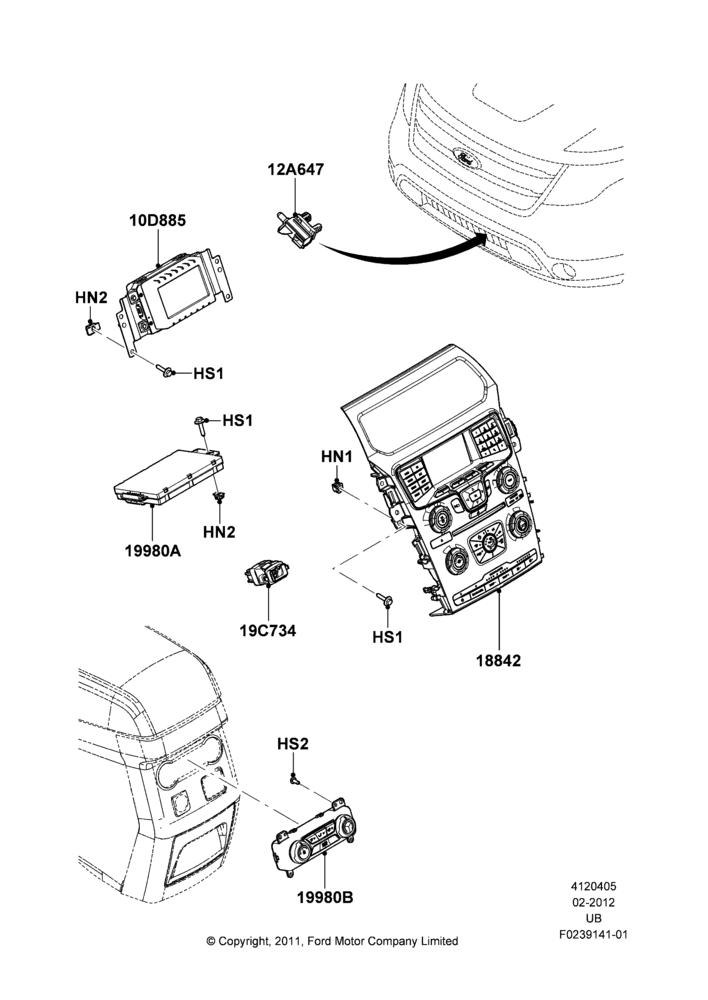 05D - Heater & Air Conditioning Controls, Manual Air Conditioning, With Aux Overhead Heater And A/C; 06/FEB/2012-03/MAR/2019