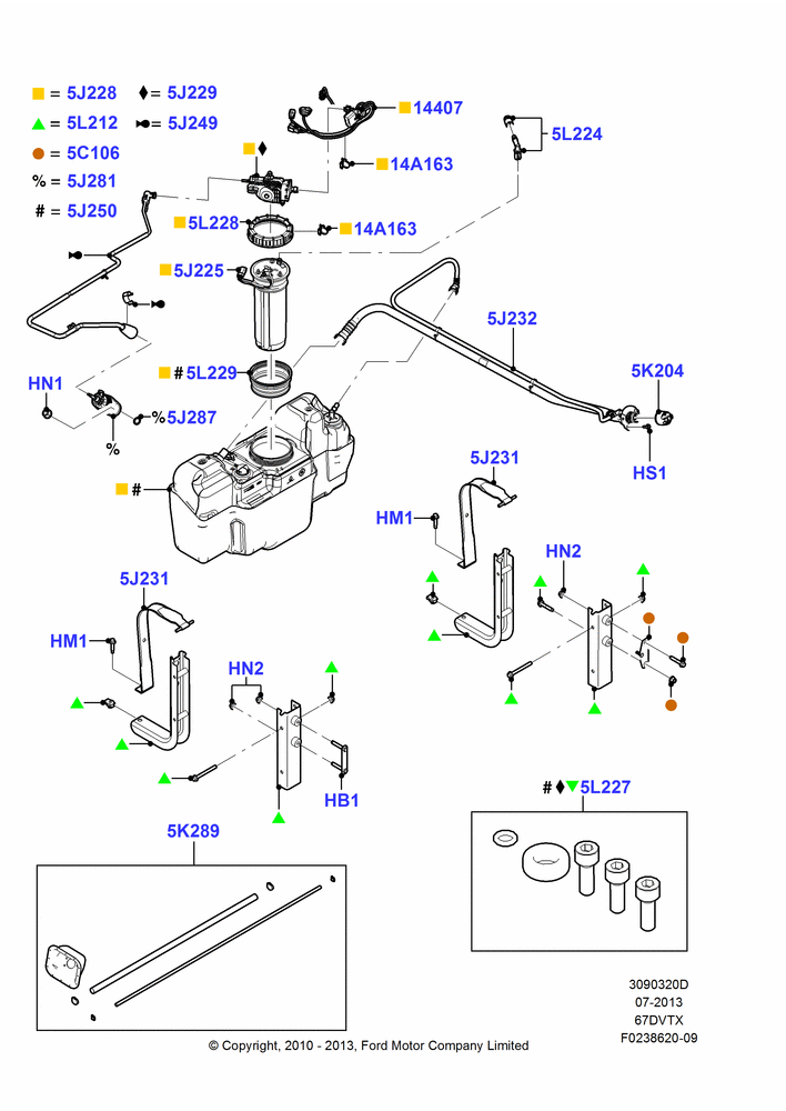 Urea (DEF) Tanks And Related Parts, Narrow Frame (Chassis Cab), 6.7L 4V V8 T/C Diesel, With Aft-Of-Axle/Mid-Ship Fuel Tank, With Mid-Ship Fuel Tank, With Low Sulfur Diesel Fuel Content