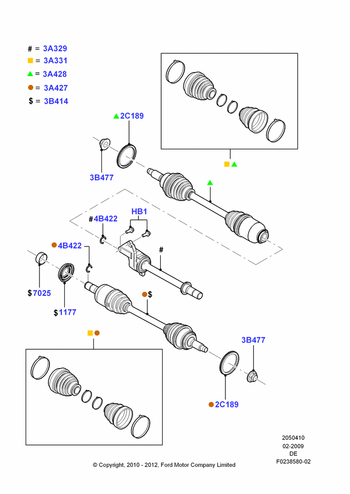 10B - Drive Shaft - Front Axle Drive, LHD 2WD (Front Wheel Drive); 04/FEB/2009-29/JUL/2012