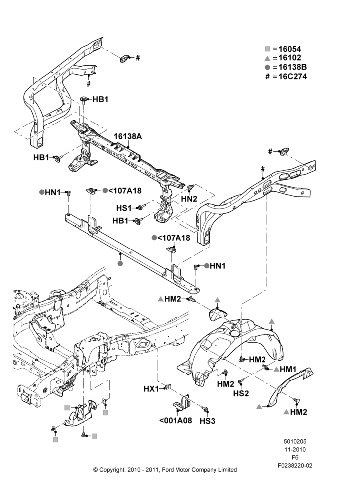 05C - Front Panels, Aprons & Side Members, 3.5L V6 Gas DOHC TIVCT; 03/JAN/2011-23/DEC/2014