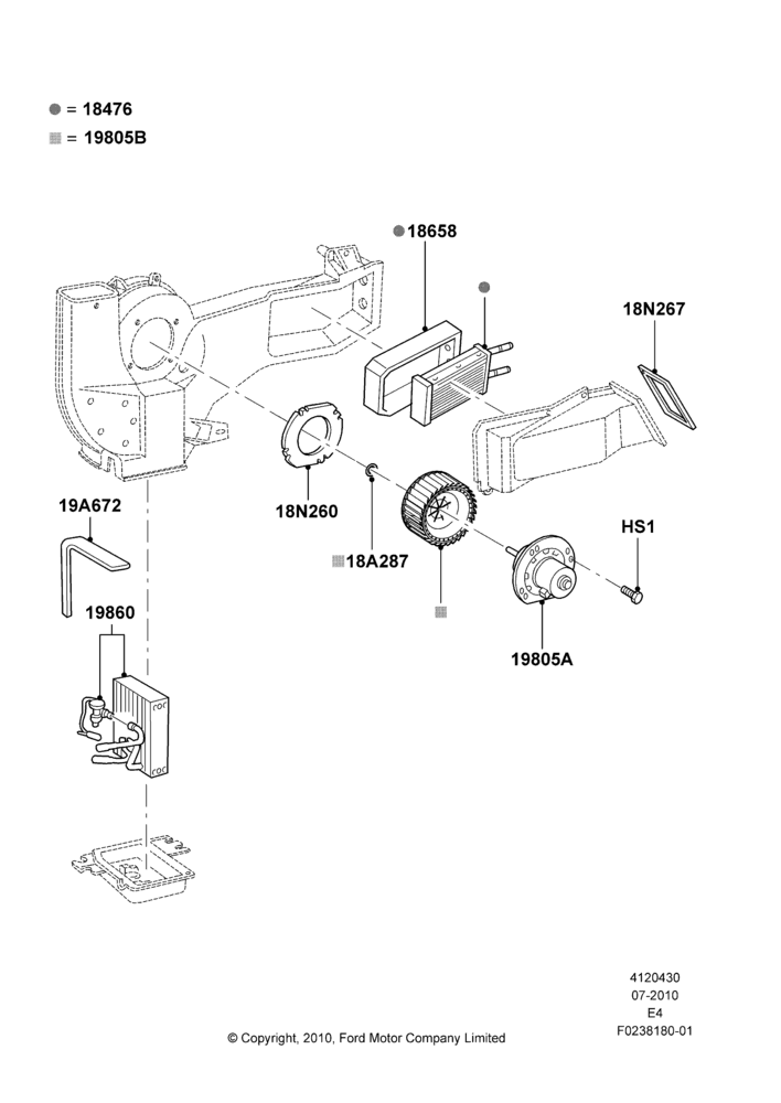 30B - Auxiliary A/C Internal Components, With Auxiliary Air Conditioning; 26/JUL/2010