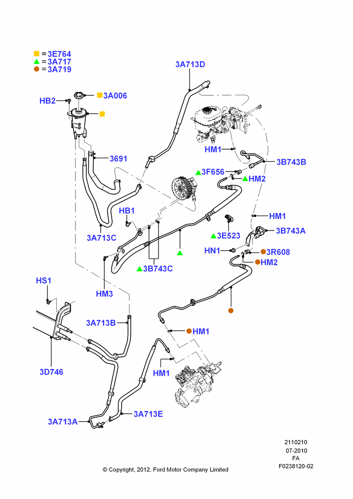 Supply & Return Hoses - Power Strg, 6.7L 4V V8 T/C Diesel, With 4 Wheel Disc Brake Hydro-Boost