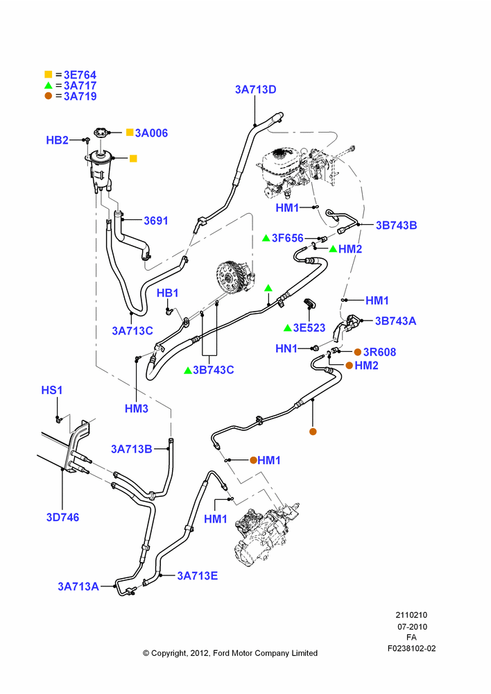 Supply & Return Hoses - Power Strg, 6.2L 16V OHC NA V8 Gas, 6.8L Gas EFI V10, With 4 Wheel Disc Brake Hydro-Boost