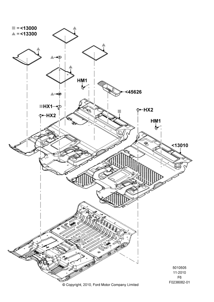 05J - Floor Trim, Crew Cab, Production Installed; 03/NOV/2010-23/DEC/2014