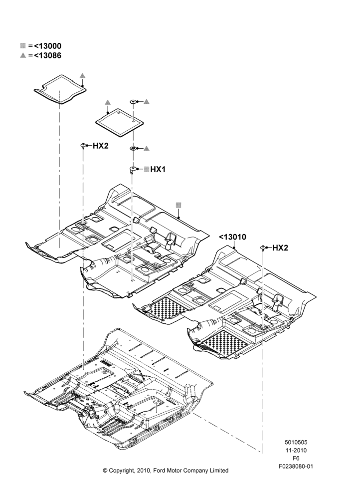 05G - Floor Trim, Regular Cab, Production Installed; 19/AUG/2010-23/DEC/2014