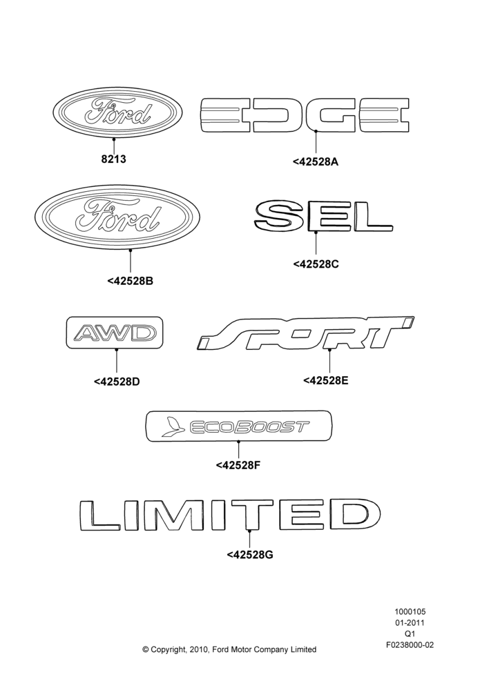 05J - Name Plates, Ford Series; 08/AUG/2011-24/DEC/2014